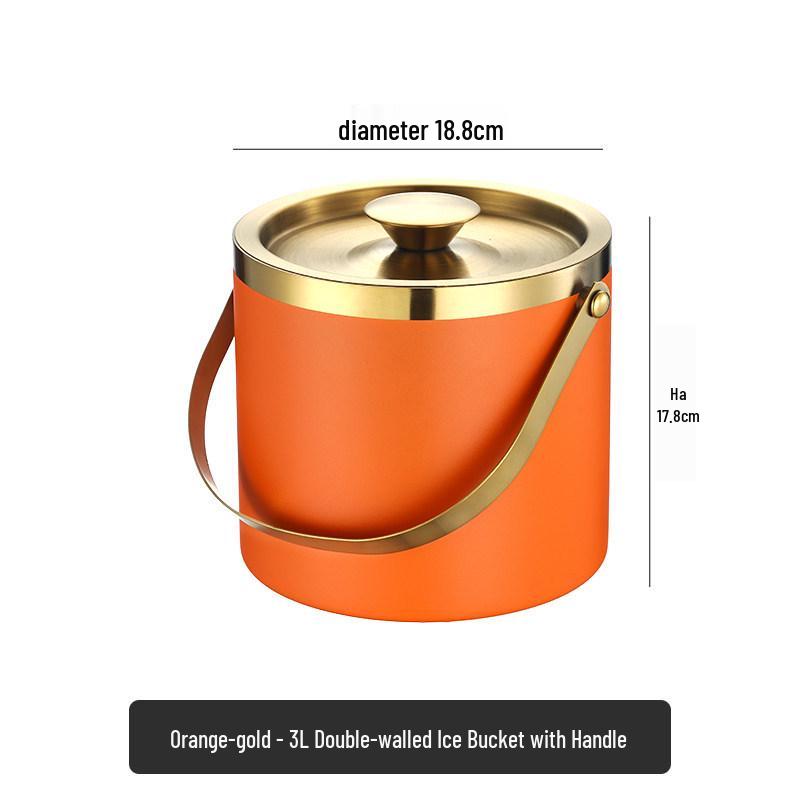 Double Layer Stainless Steel Ice Bucket for Wine & Beer