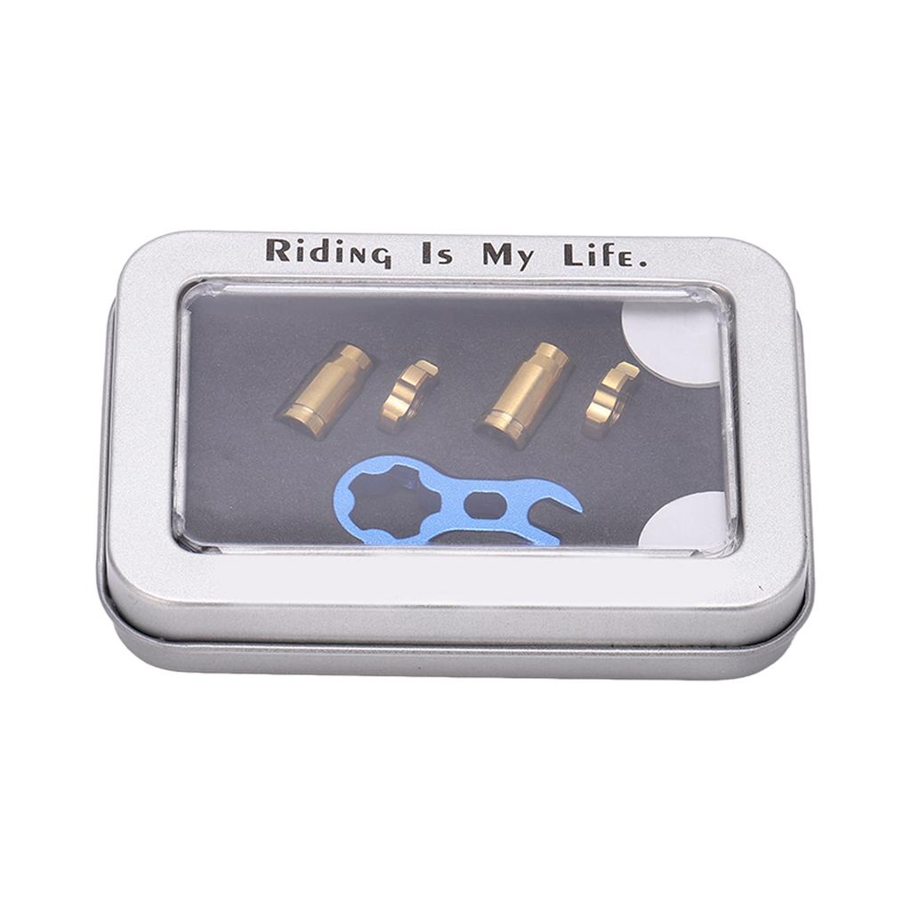 RISK 7pcs Titanium Alloy Bicycle Presta Valve Cap Strong Hardness Bike Tire Valve Cover Nut SetGold