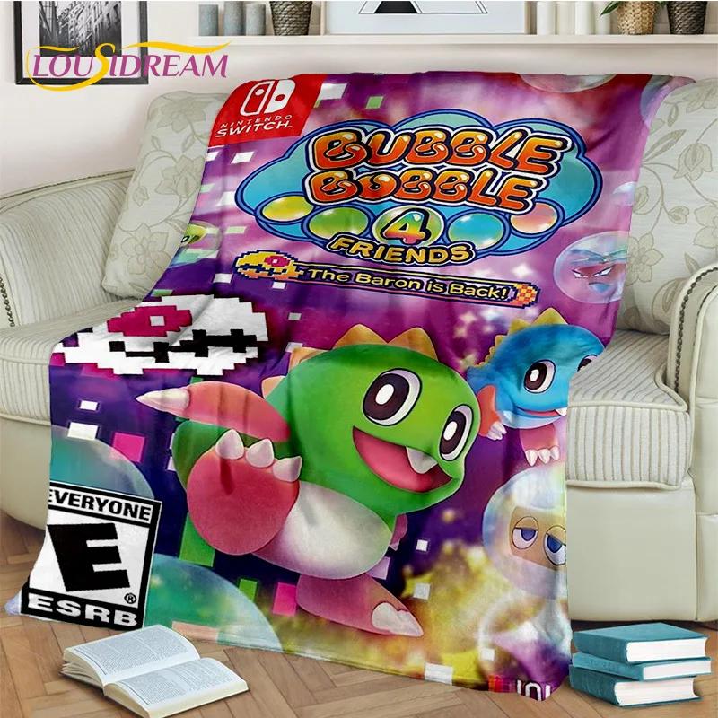 Cartoon Bubble Bobble Game Gamer 3D Blanket,Soft Throw Blanket for Home Bedroom Bed Sofa Picnic Travel Office Cover Blanket Kids