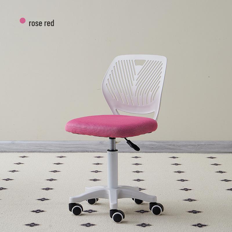 Adjustable Children's Study Chair with Back Support, Swivel Design for Bedroom and Desk