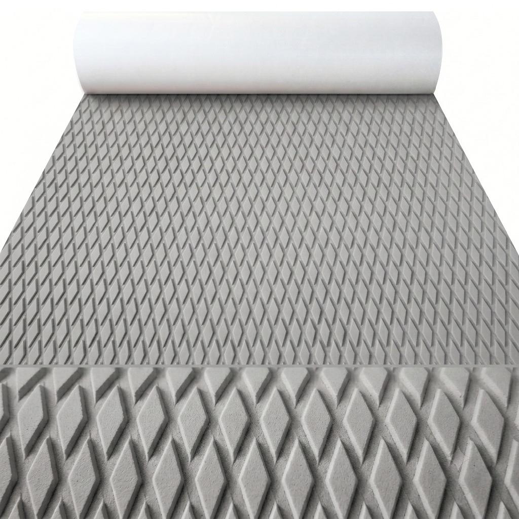 2400x550x5mm EVA Boat Decking Sheet Diamond Non-Slip Marine Flooring Mat Jet Ski SUP Traction Pad Self-Adhesive Boat Deck Sheet