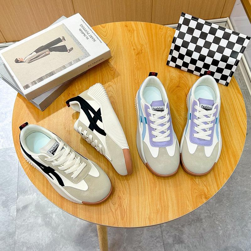 Atmungsaktive Damenschuhe, Niedrig geschnittene Freizeitschuhe, Board-Schuhe, Dicksohlige Schwammschuhe