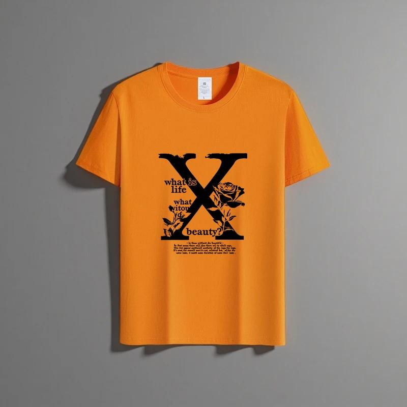 Sommer neues Unisex vielseitiges reines Baumwoll-T-Shirt modisches lässiges Rundhals-Oberteil atmungsaktive lockere Passform Print Kurzarmhemd