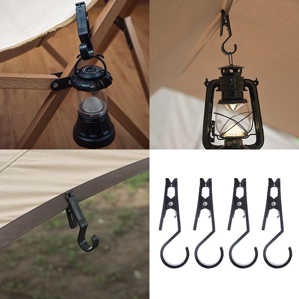 4Pcs Heavy Duty Tent Lights Hook Canopy Clip Practical Clothespin Outdoor Camping Clips Tent Accessories Easy To Use