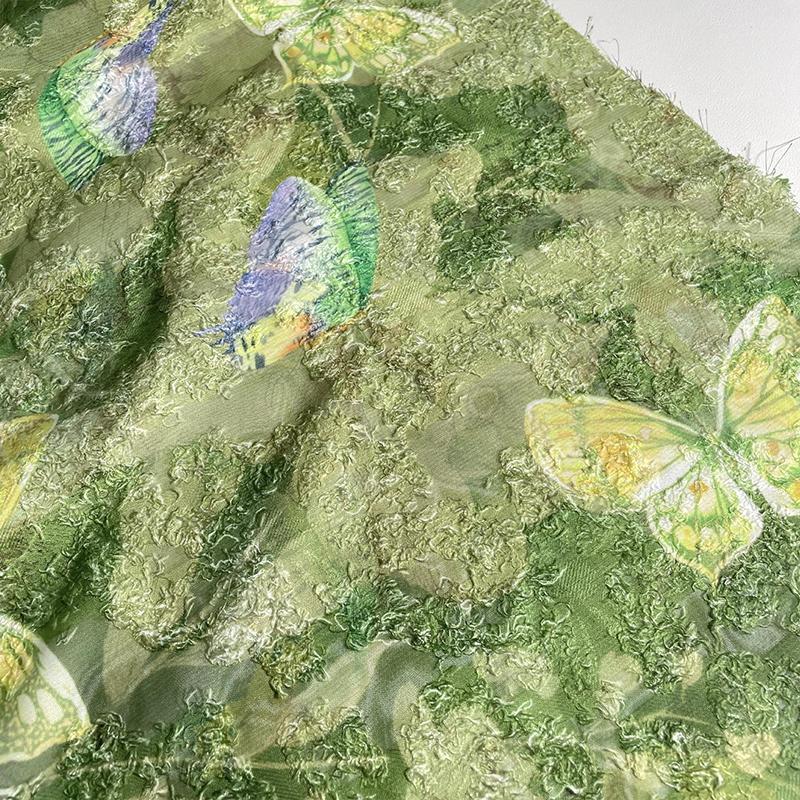 Digital Printing Chiffon Fabric Floral Watercolor for DIY Sewing Cheongsam Retro Dress Material Jacquard Design for Women 2025