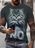 Funny Cute Cat 3D Print T-Shirts Men Women Casual Tees Round Neck Short Sleeve T Shirt Harajuku Tops Streetwear Unisex Clothing