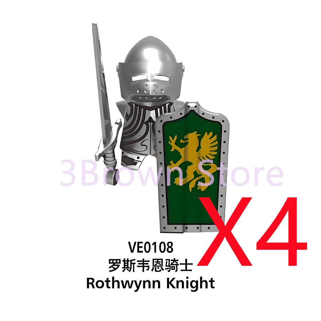 MOC Medieval Building Blocks Castle Knights Army Soldiers Warrior Accessories Warhorse Helmets Shields Armor Toy Gifts S036 DIY