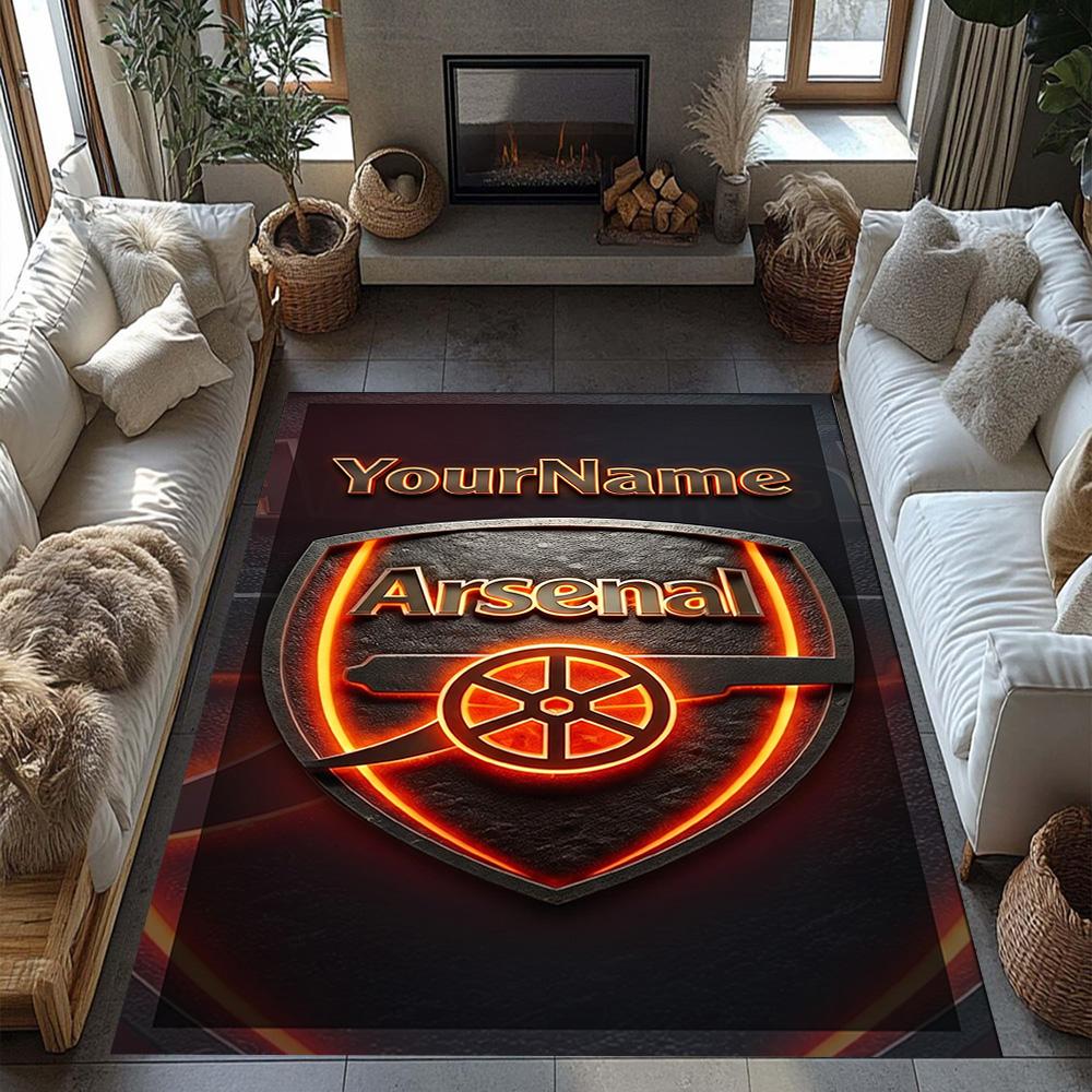 Arsenal Personalized Name Area Rug Perfect for Game Room Balcony Playrooms Entryway Antislip Carpet Anime Office Decor Birthday/Christmas Gift