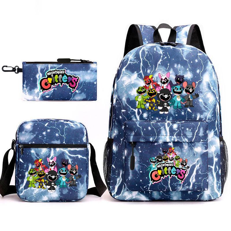 Poppy's Game Time Starry Sky Elementary School Bag Nightmare Animal Large Capacity Backpack Three-piece Set