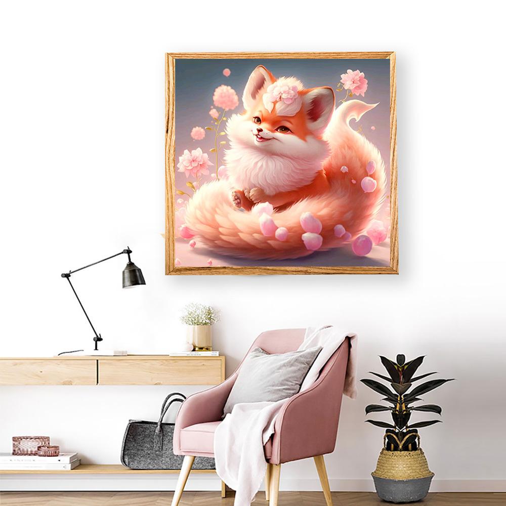 Diamant-Malerei voller Bohrer Fuchs Cartoon Home Decor Stickerei Mosaik Tier Blume Kreuzstich Kristall Wandkunst