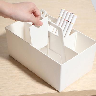 Boîte de rangement, compartiment Portable empilable, cloison réglable avec poignée, organisateur de papeterie peu encombrant