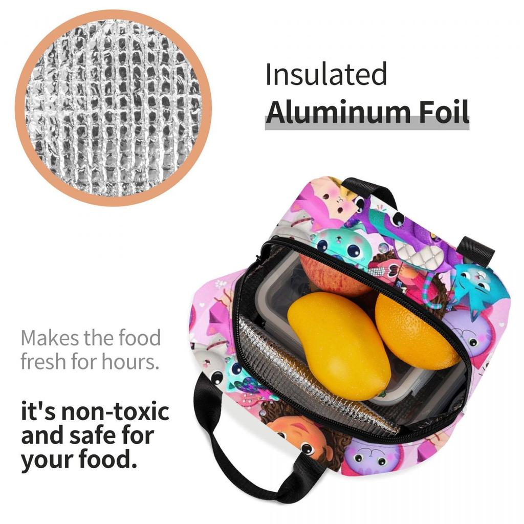 G-Gabbys Dollhouse Insulated Lunch Bag for Kids School Cooler Thermal Food Box Tote Portable Lunch Boxes Container