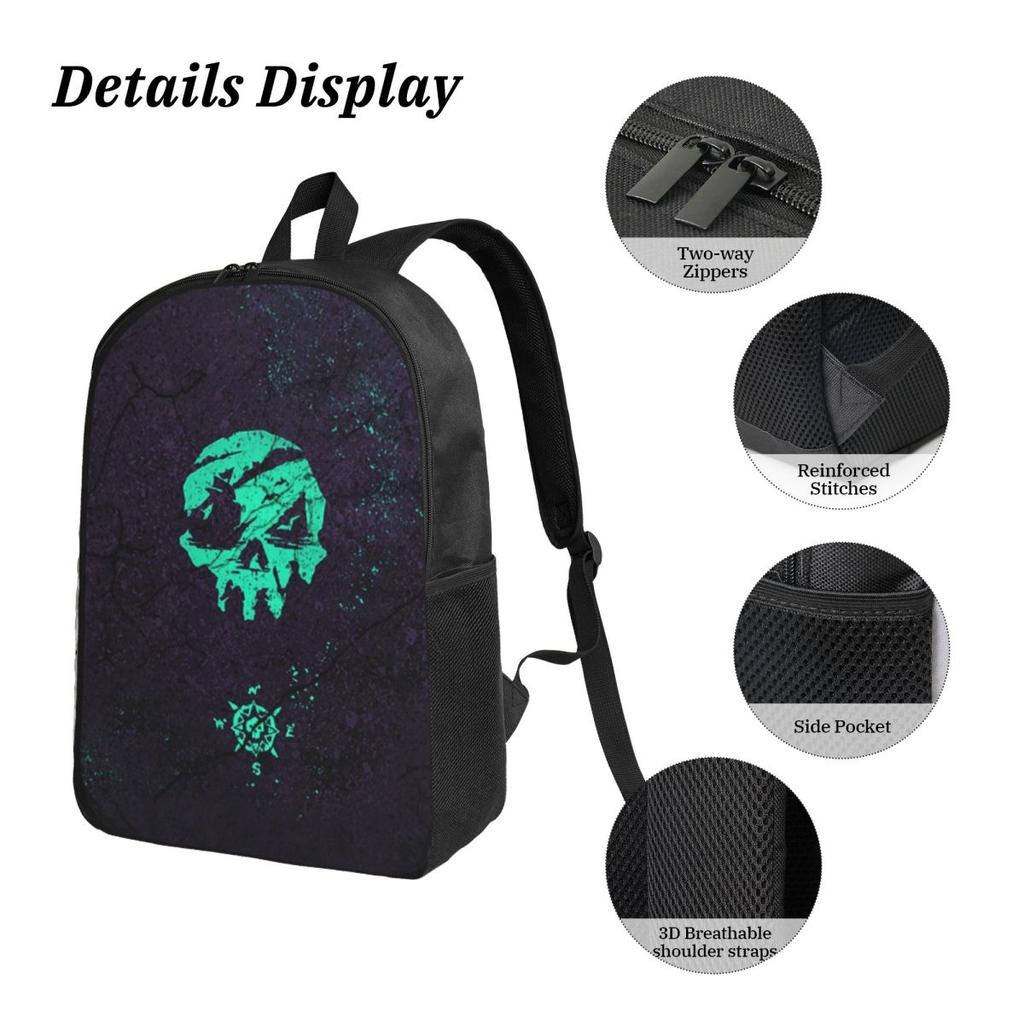 3Pcs Seas Of Thieves Backpack Set for Children Pencil Boxes Bookbag Sets with Lunch Box For School Students Knapsack