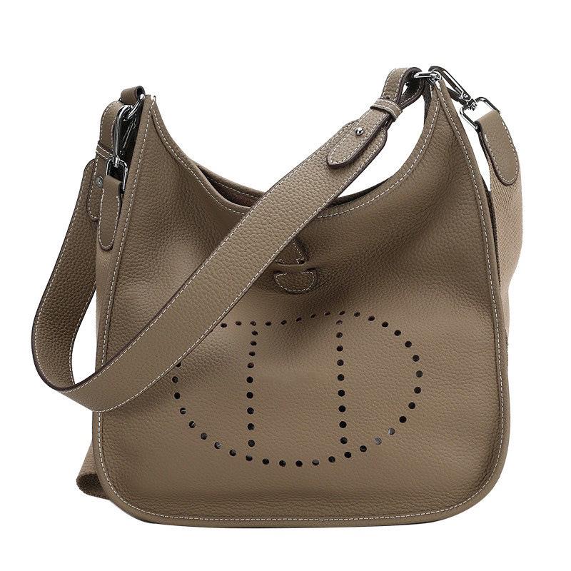 Genuine Leather Evelyn Crossbody Tote - Women's Cowhide Bag with Wide Shoulder Strap