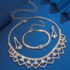 GemChic Women's Exquisite Crystal Geometric Rhinestone Sparkling Collarbone Necklace Bracelet Earrings Three Piece Set Birthday Christmas Jewelry Gift