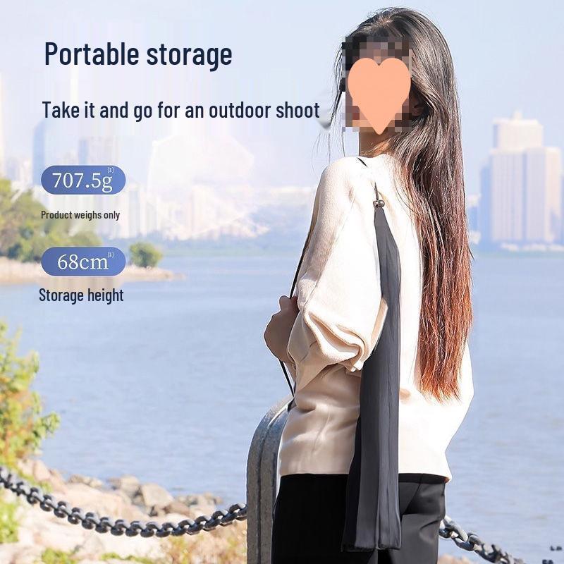 Dual Mobile Phone Tripod with Multi-Angle Stand & Fill Light for Outdoor Live Streaming & Photography