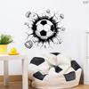 2026 World Cup 3D Football Wall Stickers, Breaking Through Wall Effect Removable Self-Adhesive Vinyl Decals