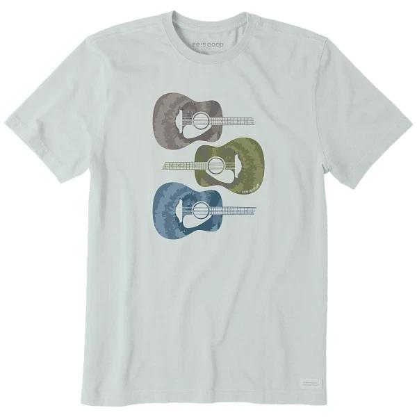 

Life is Good. Men s Tie Dye Guitars Short Sleeve Crusher Tee, Fog Gray XL