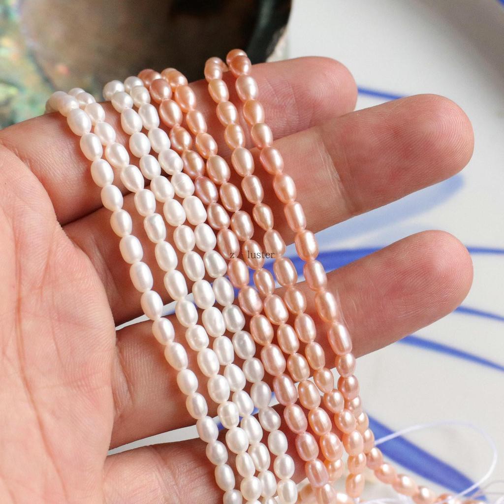 Natural Freshwater Pearl Seed Beads Strand: 3.5-3.8mm for Bracelets, Necklaces, Hairpins, Headdresses, and DIY Accessories.