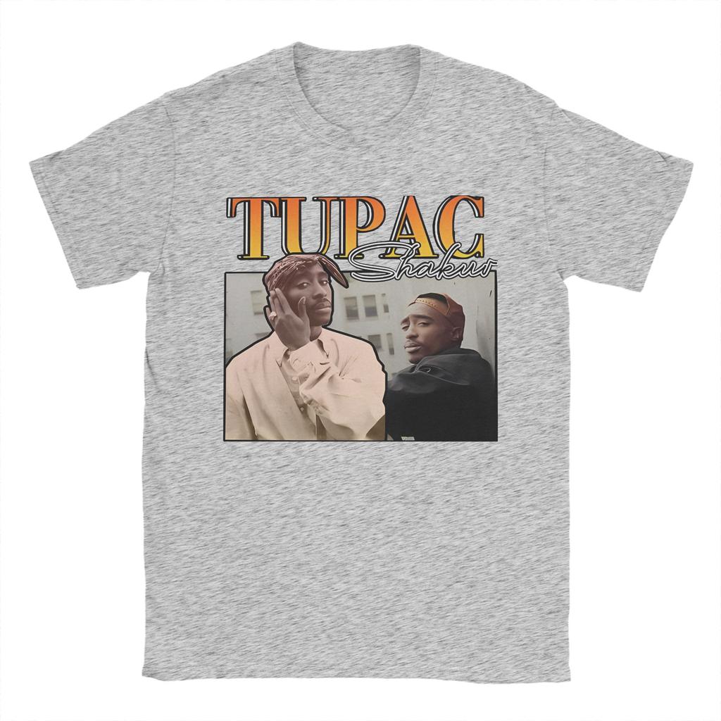 Tu-pac 2pac Rapper Thug Life Hiphop T Shirt Men Cotton Tops Shirts Printed Tupac Crewneck Short Sleeve