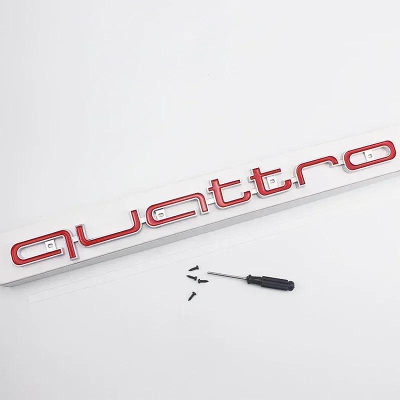 ABS Car Exterior Front Grille Emblem for Qwe1 Quattro Logo A3 A4 A5 A6 A6L A7 A8 Q3 Q5 Q7 S3 S4 S5 RS3 RS4 RS6 Badge Accessories