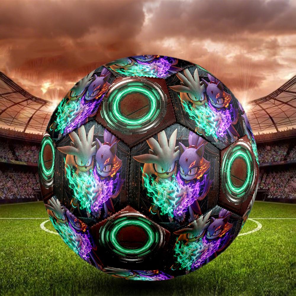 1pc Sonic the Hedgehog Football Soccer Ball Size 5 Indoor Soccer Ball Fashion Colorful Backyard Game -Great For Sports Fans Gift HE42