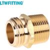 LTWFITTING 3/4" MHT X 3/4" MIP OR 1/2" FIP Hose Adapter,Brass Garden Hose Fitting(Pack of 5)