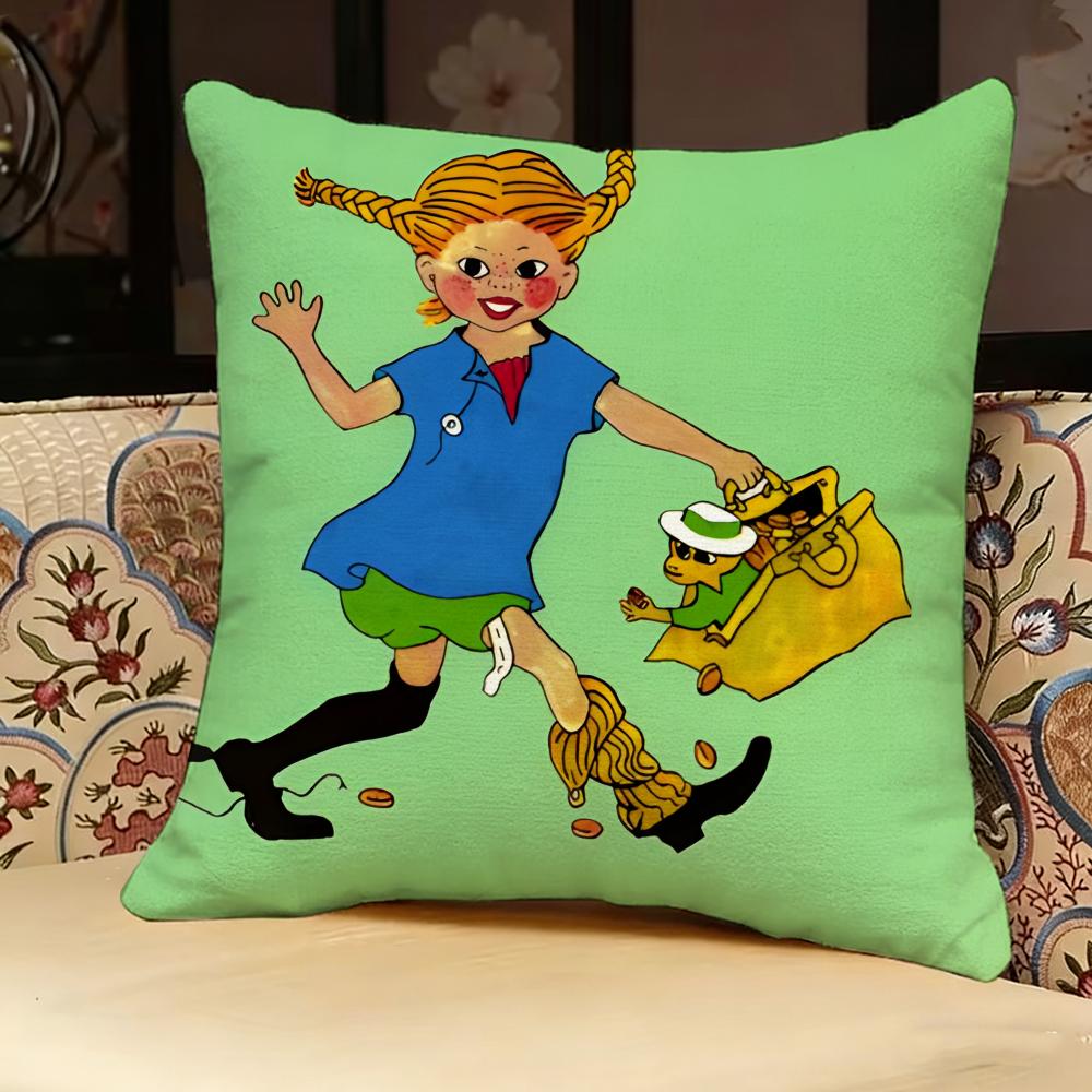 PPippi LLongstocking ANIME Pillow Case Pillowcase Doublesided Printed Sofa Cushion Bedroom Headboard Pillow