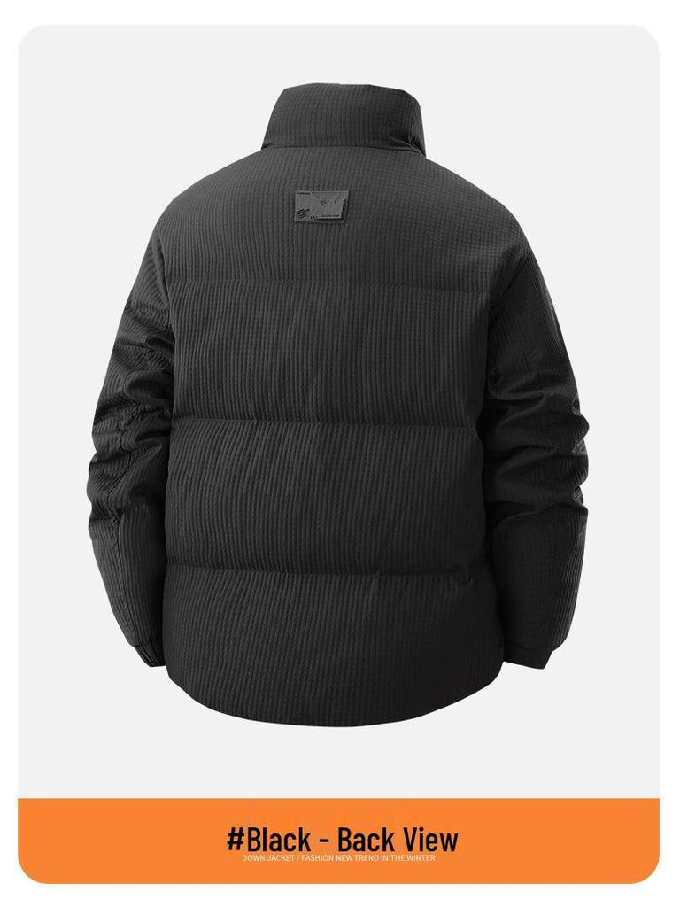 Men's Trendy Winter Down Jacket, Dual Opening, Thickened for Warmth, High-Quality Lapel Outerwear, National Standard Live Stream Best Seller.