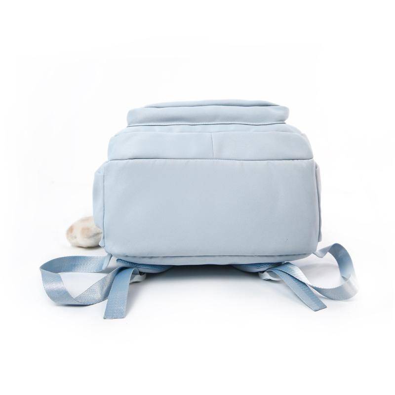 Cute Nylon Backpack for Women – Star Patch Design School Bag with Front Pocket for Everyday Use