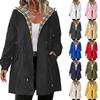 Capas de Chuva com Capuz para Mulheres Leve ao Ar Livre com Capuz Corta-Vento Casaco Trench Coat Jaqueta Tamanho Plus