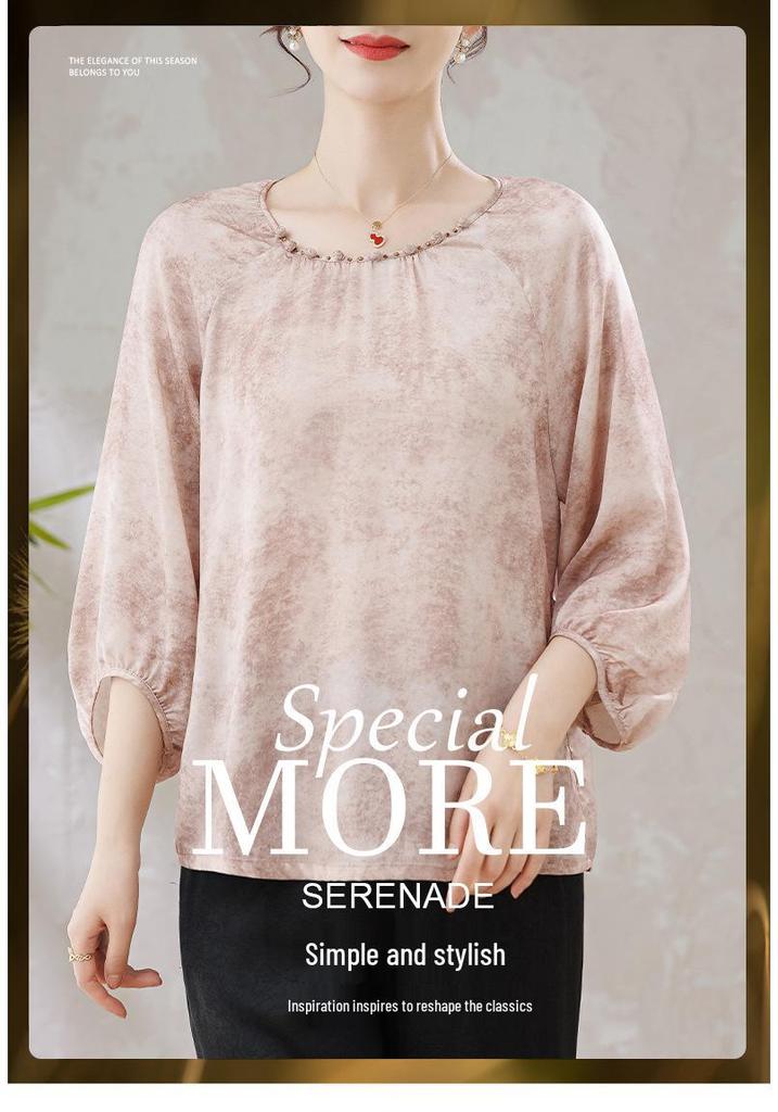 Summer Elegant Age-Defying T-Shirt & Top Two-Piece Set for Middle-Aged Women
