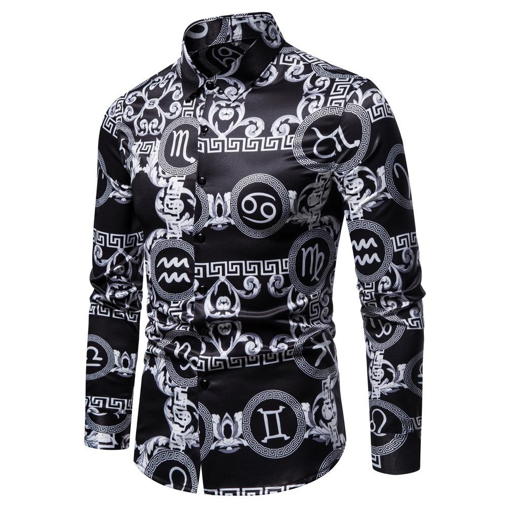 

Мужская мода Ретро модные рубашки Мужские рубашки с длинным рукавом M белый