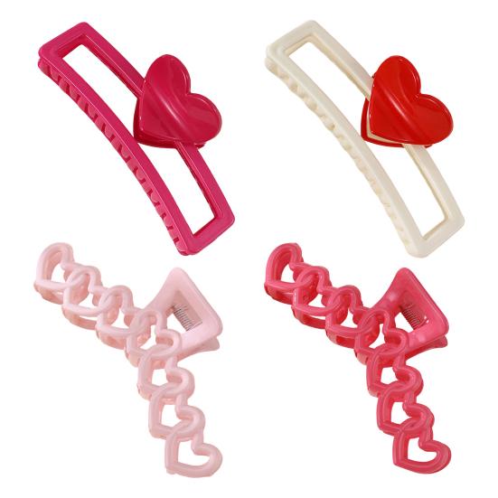 Women Hair Claw Hollow Heart Design Strong Hold Non Slip Hairpins Back Head Shower Hair Clips Hair Accessories