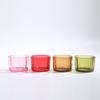 Transparent Glass Aromatherapy Candlestick Holder Colorful Vertical Pattern Retro Design for Home Decoration Empty Candle Cup