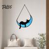 Cat Gift for Home Acrylic Hanging Pendant with Chain, Animal Ornament Window Light Translucent Wall Decor, Cute Lover Room Decoration