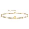 Stainless Steel Bead Chain Round Letter Double-layer Bracelet