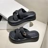 Luxury High-heeled Thick Sole Slippers Summer Fashion Lightweight Rome Shoes Platform Sandals Chic Pantuflas Beach Pu Chinelos