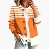 Women's Retro Printed Long Sleeve Knit Cardigan Button Front Jacket