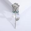 Rhinestone Rosette Brooches for Women Unisex Pearl Botanical Flower Pins Banquet Party Backpack Gifts Jewelry Accessories
