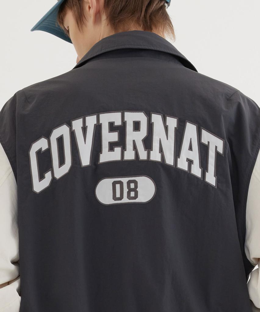 COVERNAT C-Logo Collar Varsity Jacket Charcoal