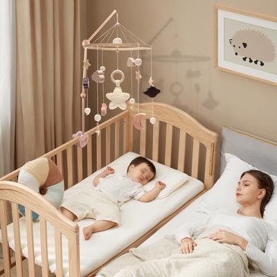Support de mobile pour lit de bébé rotatif à 360° Support en bois pour berceau de bébé Bras mobile Facile à installer Bras de mobile pour nouveau-né pour lit de bébé