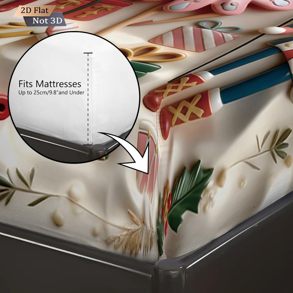 3-teiliges Imitationsrelief Weihnachten Der Nussknacker Druck kernloses Bettlaken-Set mehrgrößige Bettdecke Schlafzimmer Bettwäsche Dekoration