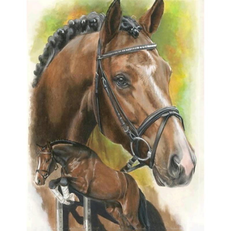 New 5D DIY Diamond Painting Horse Diamond Embroidery Animal Cross Stitch Full Round Drill Crafts Home Decor Manual Gift