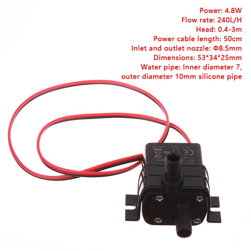 

1PCS Water Pump 3.6W 4.8W 240L/H Silent Fish Tank Pump DC 12V Solar Brushless Motor Pool Circulating Submersible Pump Water Pump