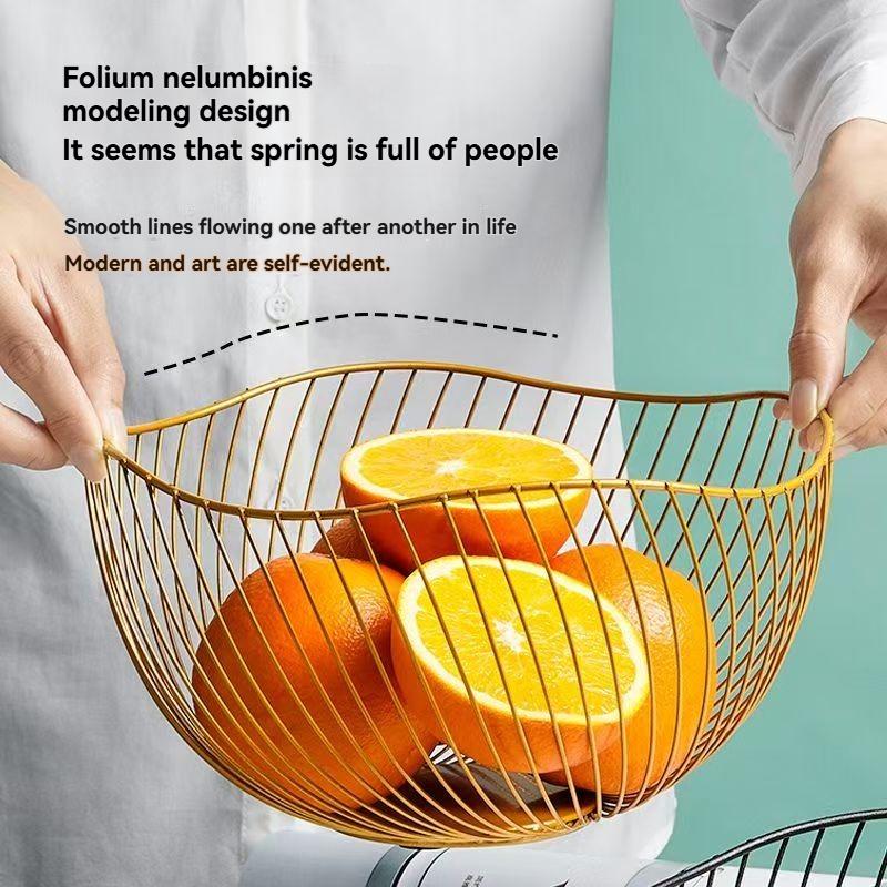 2pcs/Iron Fruit Basket Kitchen Storage Basket Household Storage Basket Simple Modern Fruit Basket