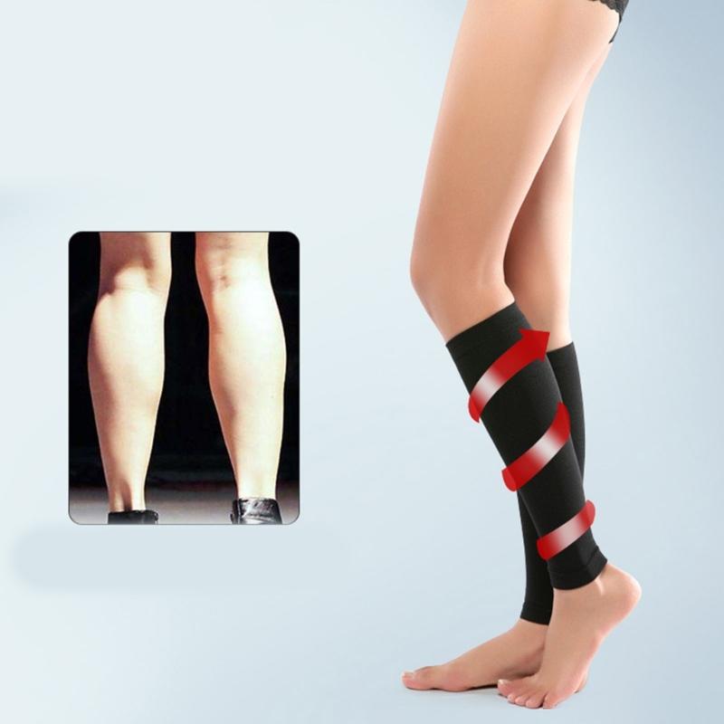 1 Pair Calf Compression Sleeve Leg Sleeve Brace for Shin Splints Pains Relief Footless Compression Socks for Football