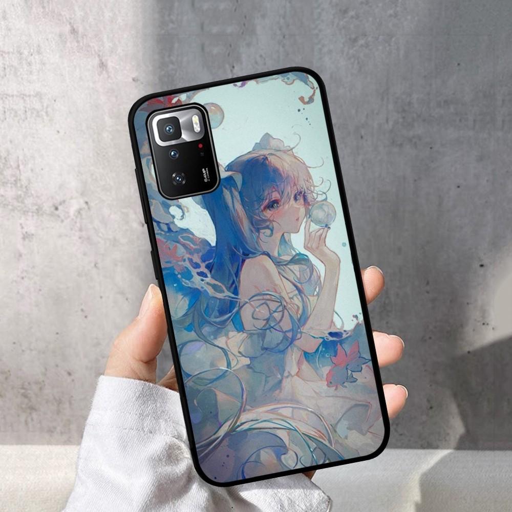 Popular Electronic Singer Hat Sunes Miku Phone Case For Redmi Note 4 X 5 A 7 8 Pro T 9 Pro 9S 10 Pro 11 Pro 11S 11Epro PocoM3pro