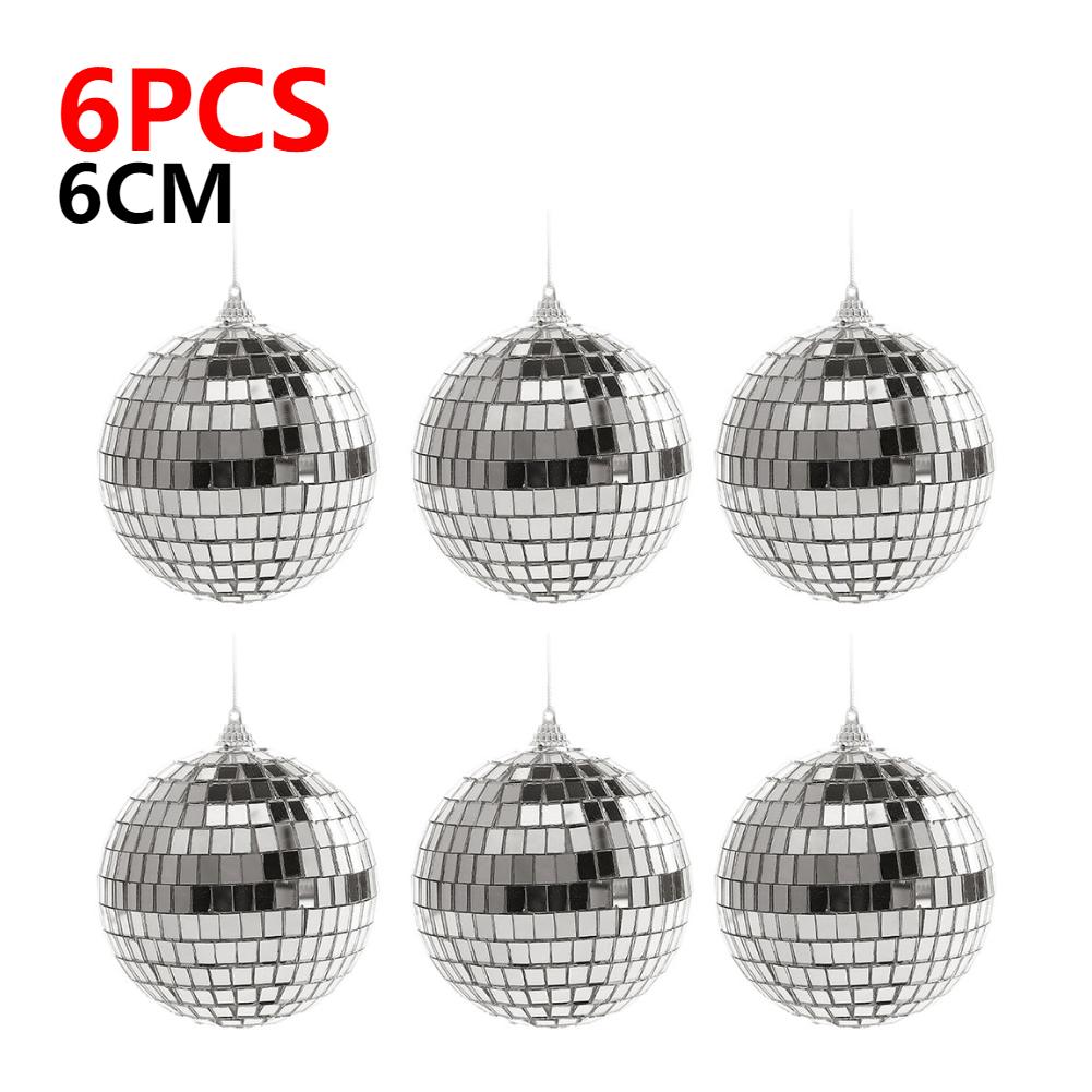 1/6pcs Mirror Reflective Ball Bar Disco Wedding Ins Cake Decoration Ball Christmas Ball Decoration Props Holiday Decoration