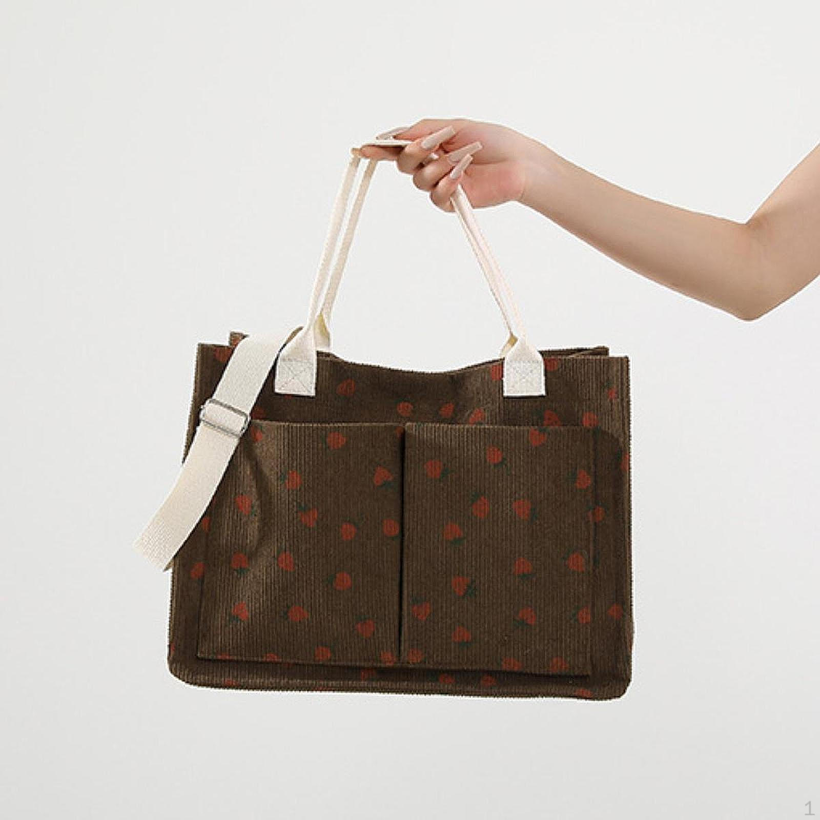 

Cute And Casual Strawberry Print Tote Bag for Shopping коричневый